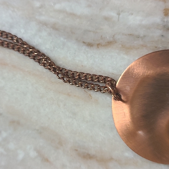 Vintage Mid Century Copper Tone Swirl Necklace - Picture 5 of 5